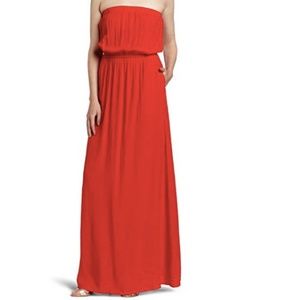 Splendid Strapless Maxi Dress in Paprika, SMALL